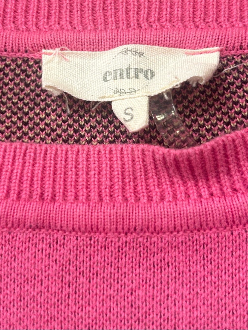 Entro Hot Pink Leopard Short Ruffle Sleeve Cotton Cropped Sweater Top Size Small - Picture 5 of 9